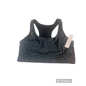 Terez Racerback‎ Sports Yoga Exercise  Bra Black Patterned NWT Size M